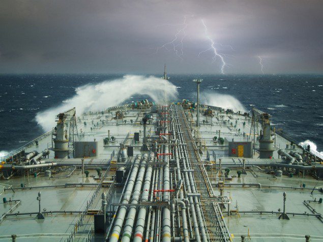 vlcc lightning vlcc supertanker crude oil tanker lightning stormy seas