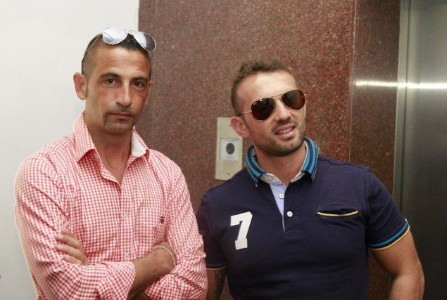 The two Italian marines, Massimiliano Latorre (L) and Salvatore Girone, shown in Kochi, India on Dec. 18, 2012 awaiting their return to Italy for the holidays. REUTERS/Sivaram V