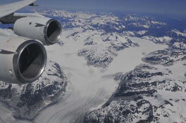 A British Columbia glacier is seen from NASA's DC-8 ASCENDS II flight in this August 2011 handout photo courtesy of the agency. EUTERS/NASA/E.Shaller/ASCENDS II /Handout