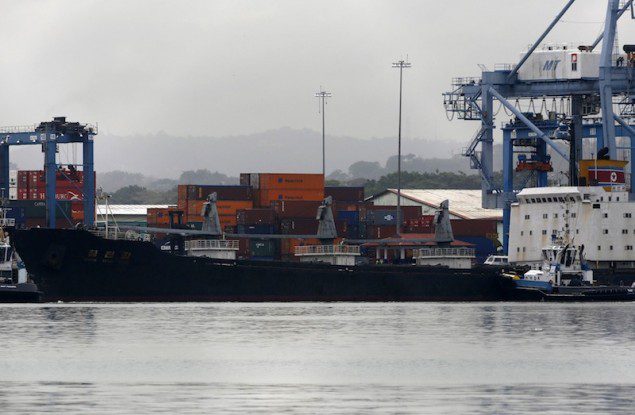 North Korean container ship ''Chong Chon Gang'' docks at the Manzanillo International Container Terminal in Colon City July 16, 2013. REUTERS/Carlos Jasso